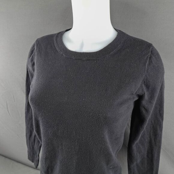 J Crew Womens Teddie Sweater Small Black Minimalist Capsule Y2K Academia Cozy - Picture 3 of 10